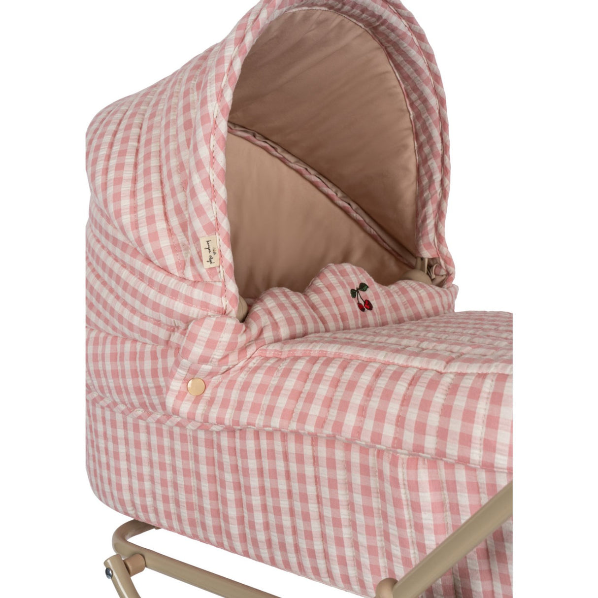 Konges Sløjd Powder Pink Check Doll Pram 11