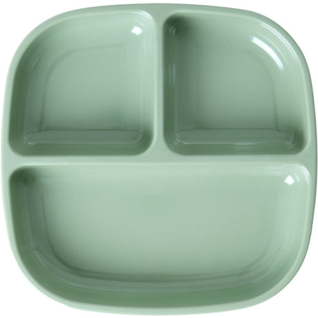 RICE Green Melamine Childrens Plate with 3 Rooms