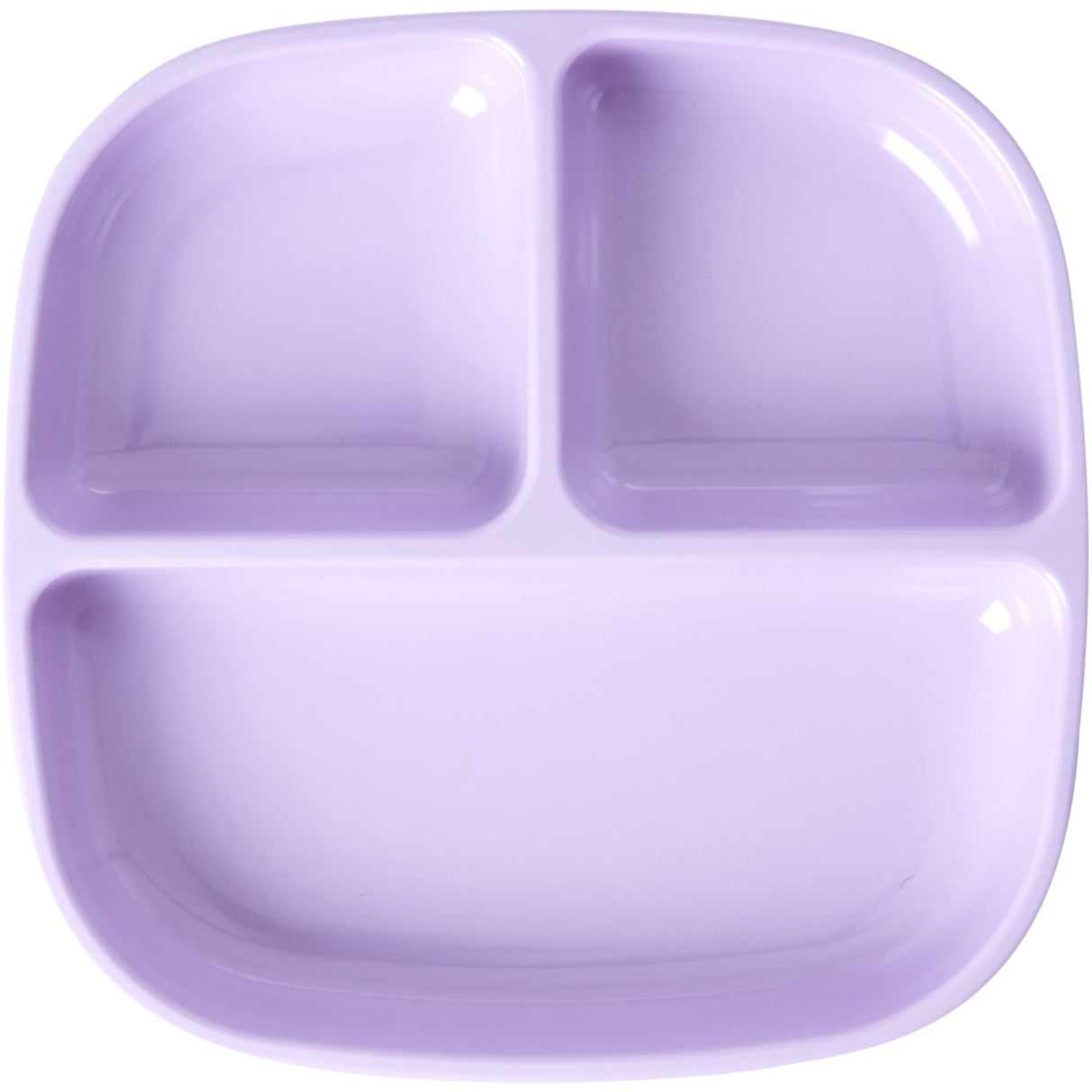 RICE Lavender Melamine Childrens Plate with 3 Rooms