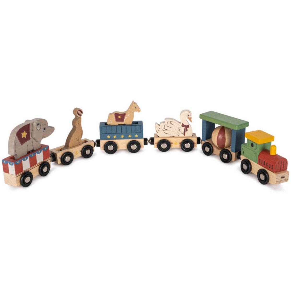 Konges Sløjd Multi Wooden Animal Train Fsc