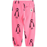 Mini Rodini Pink Penguin Fleece Pants 4