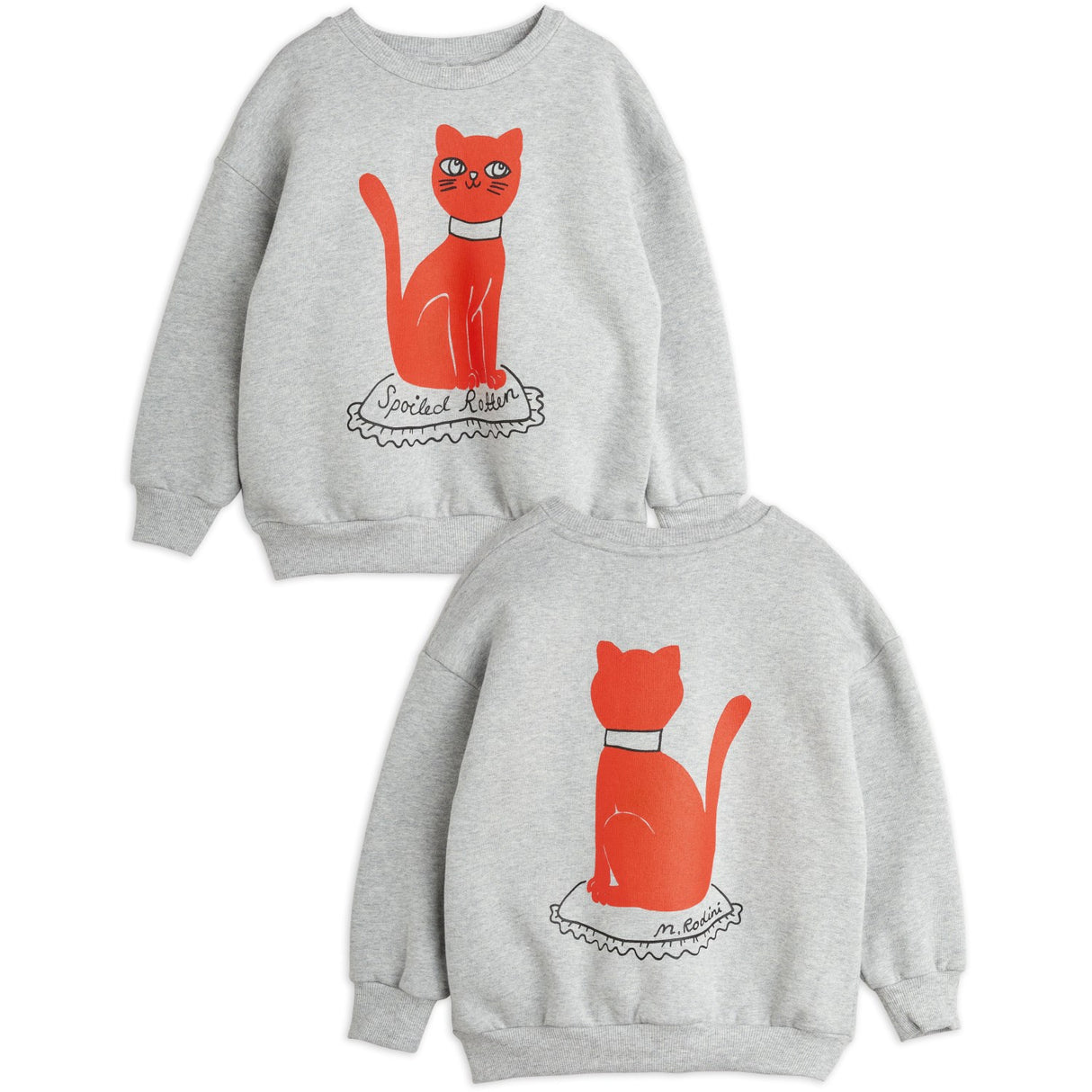 Mini Rodini Grey melange Cat Sp Sweatshirt 7