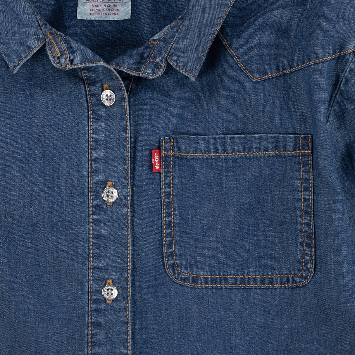 Levi's BLUE Western Peasant Denim Shirt 2