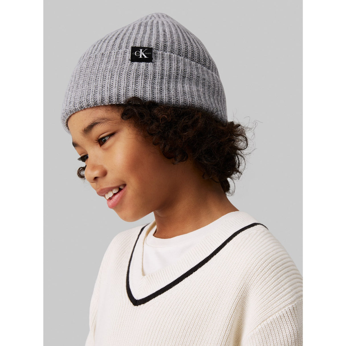 Calvin Klein Grey Heather MonAndram Rib Beanie