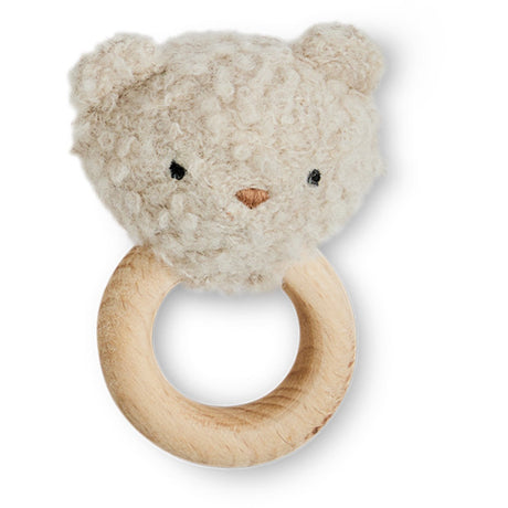 Smallstuff nature Rattle, bear, bouclé merino wool