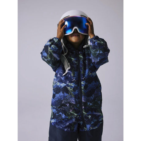 Name It Dark Sapphire Landscape Snow10 Suit Line AOP Fo