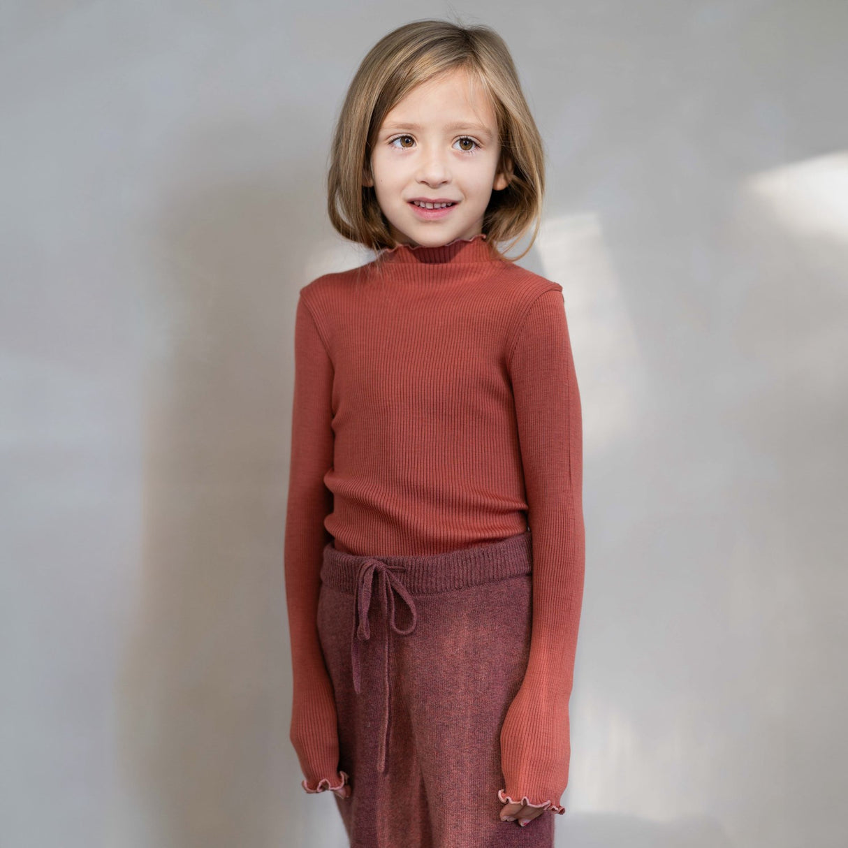 Minimalisma Autumn Blush with Cloudberry contrast Alfina Blouse