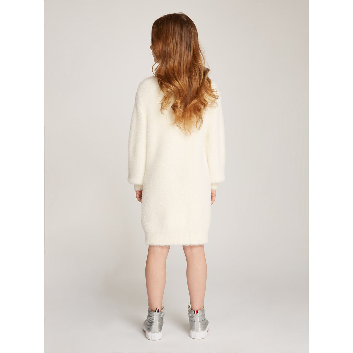 Tommy Hilfiger Ivory Petal Turtleneck Fluffy Sweat Dress