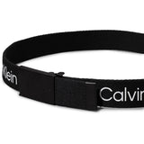 Calvin Klein Ck Black Canvas LAndo Metallic Buckle Belt