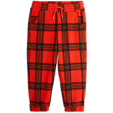 Mini Rodini Red Check Aop Fleece Pants