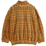 Mini Rodini Beige Dog Houndstooth Aop Velour Halfzip Sweatshirt