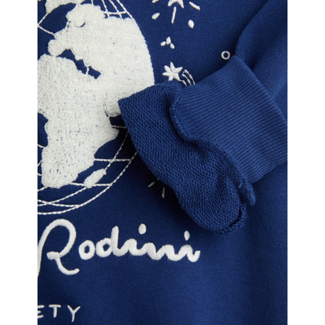 Mini Rodini Blue Mini Rodini Society Emb Collar Sweatshirt