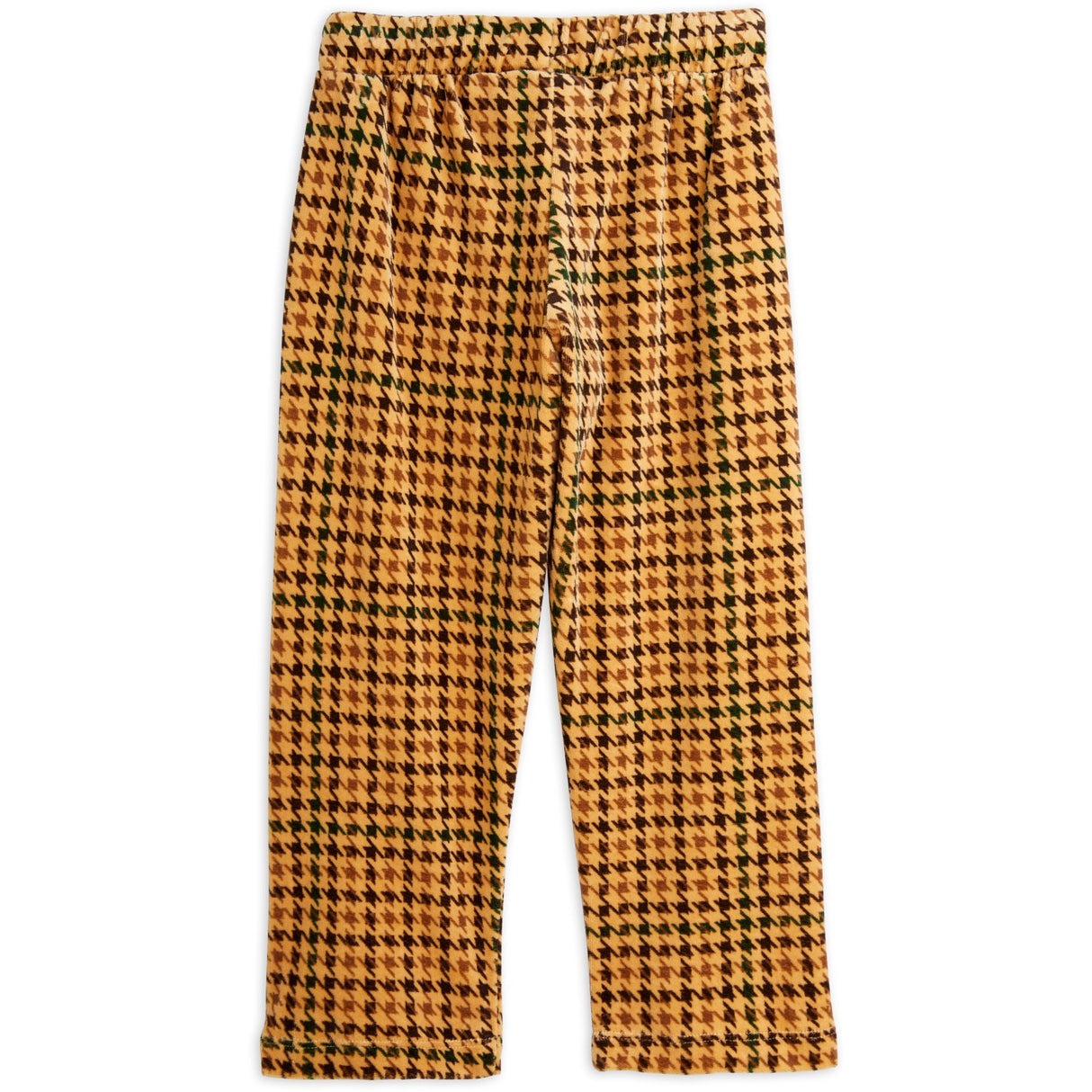 Mini Rodini Beige Dog Houndstooth Aop Velour Pants