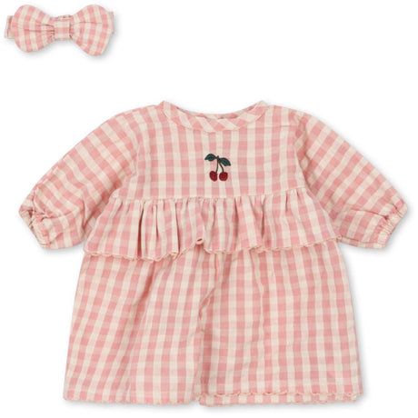 Konges Sløjd Powder Pink Check Doll Clothes Set Gots