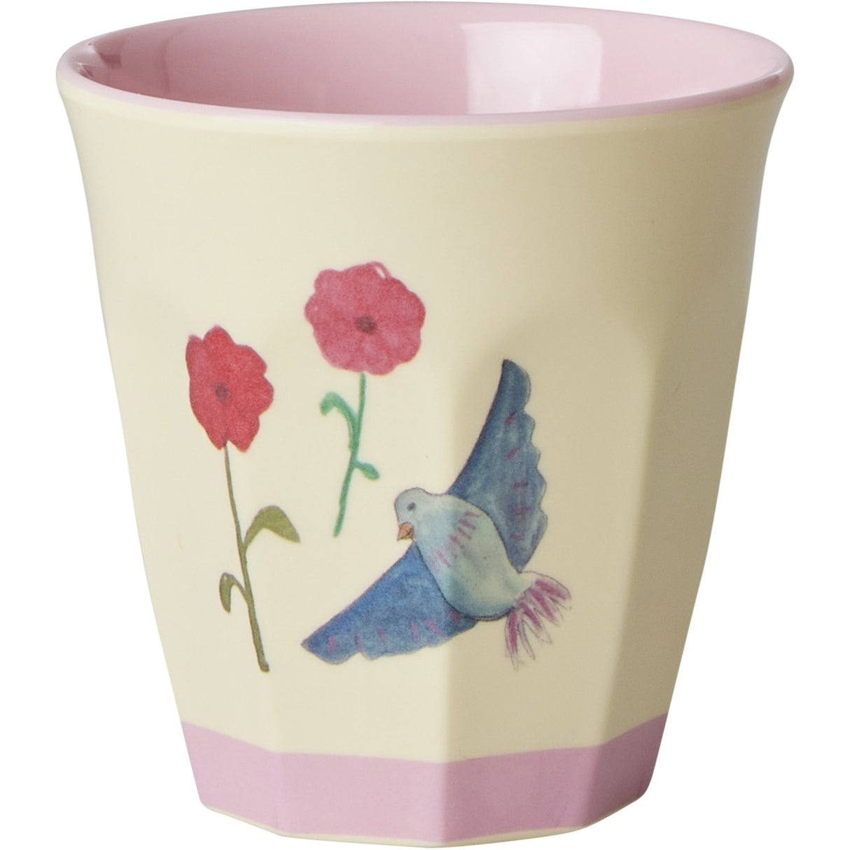 Rice Melamine Cups with Asst. Pink Happy Forest Prints - Small - 6 Pack - 160 ml