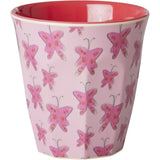 Rice Melamine Cups with Asst. Pink Happy Forest Prints - Small - 6 Pack - 160 ml