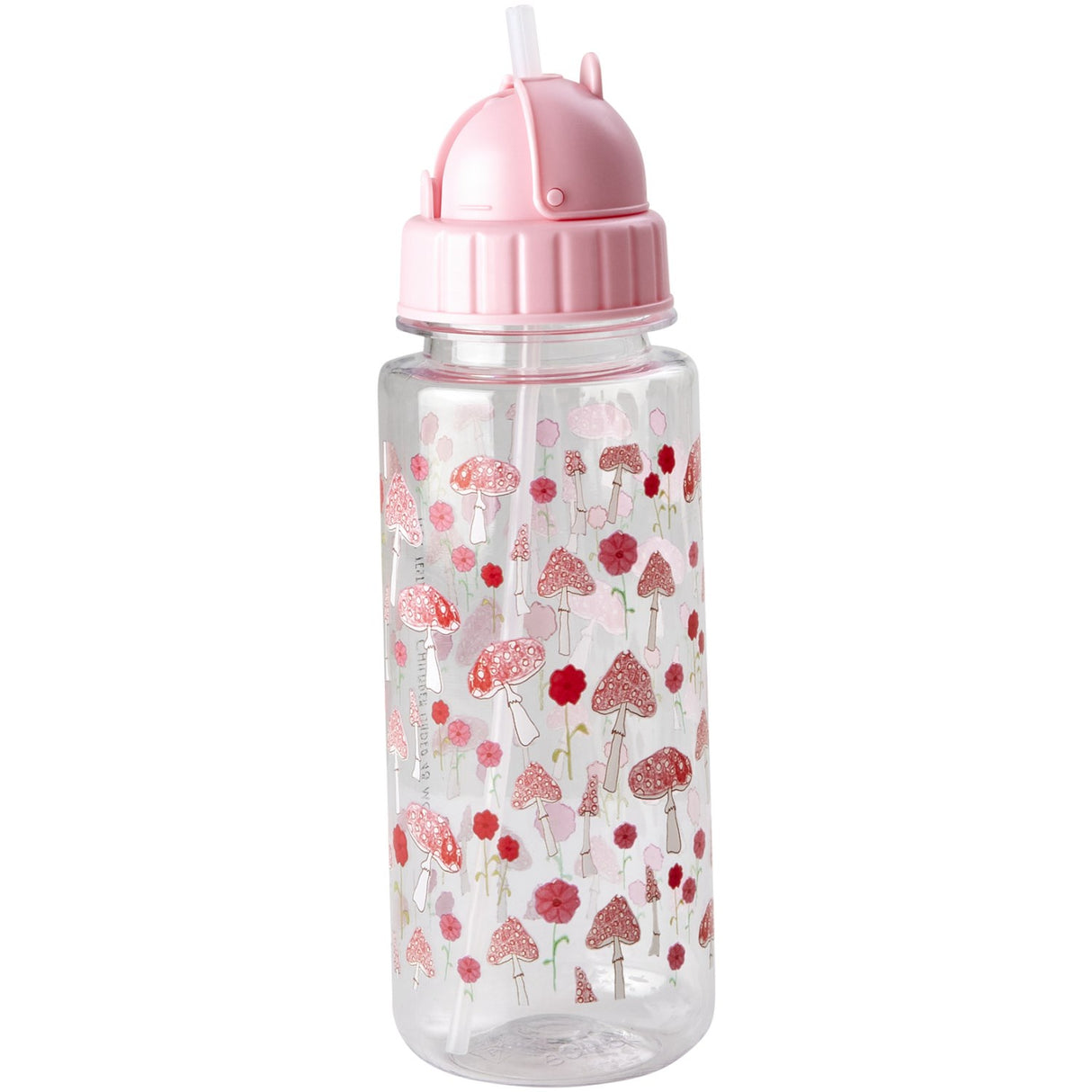 Rice Plastic Kids Drinking Bottle with Pink Happy Forest Print - 500 ml