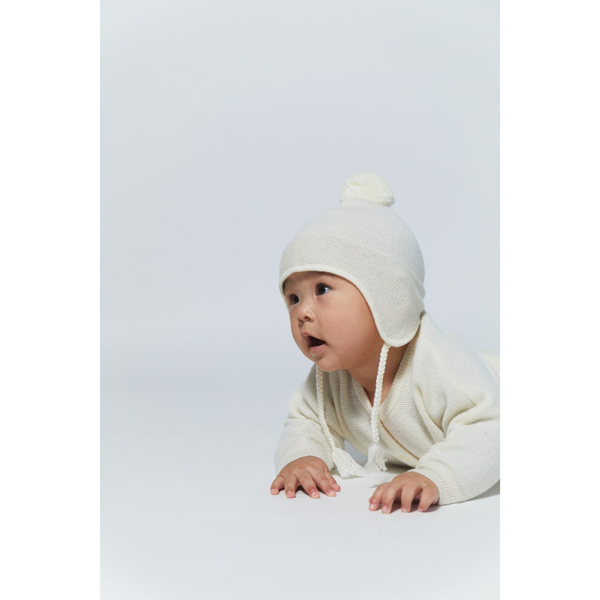 COPENHAGEN COLORS Cream Cashmere Baby Bonnet Hat