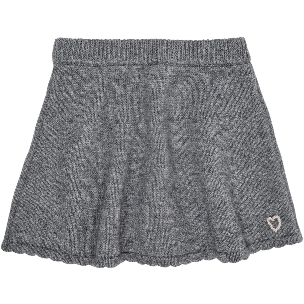 COPENHAGEN COLORS Grey Mel Cashmere Skirt W. Emb