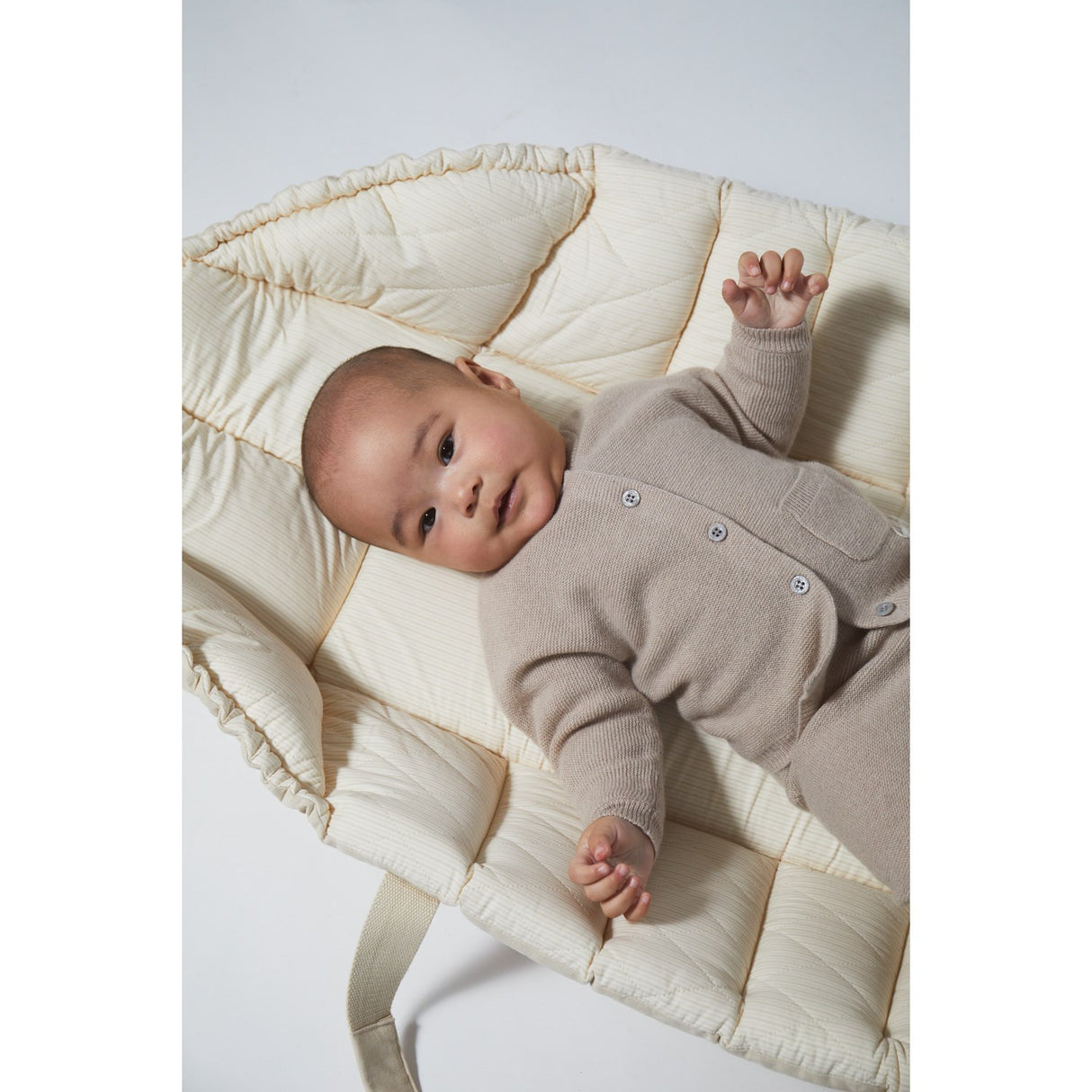 COPENHAGEN COLORS Beige Cashmere Classic Baby Cardigan