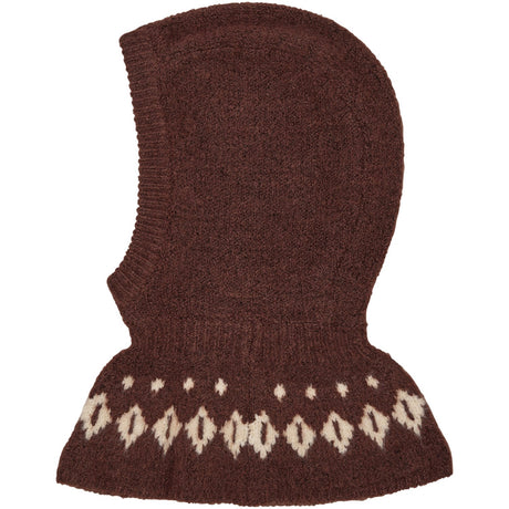 COPENHAGEN COLORS Dk Brown/Cream Combi Wool Iceland Balaclava