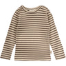 Petit Piao Chocolate Brown/Dark Off White Blouse Modal Striped