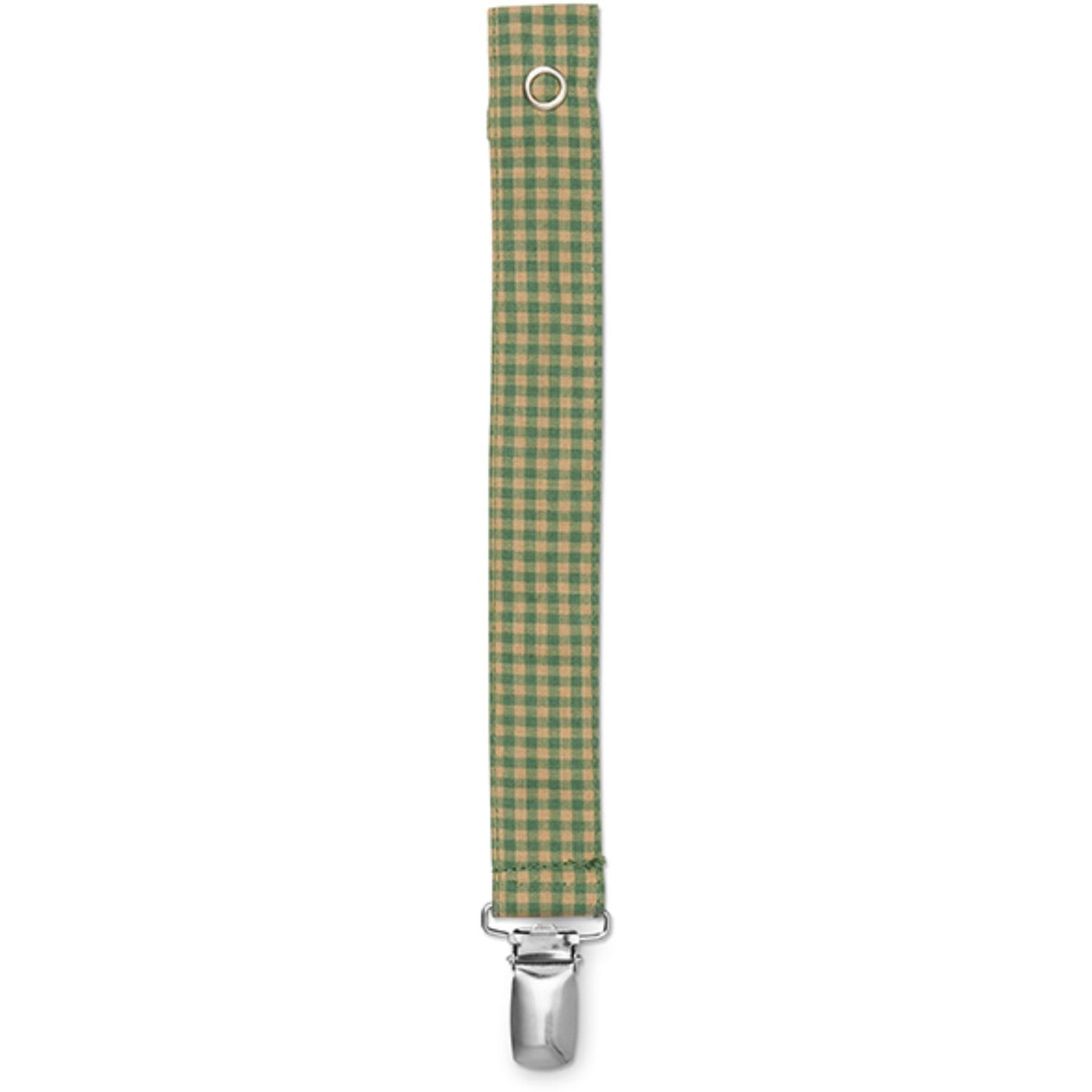 Lalaby Green Check Pacifier Clip