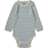 FUB Ecru/Deep Sky Baby Rib Bodysuit Ls