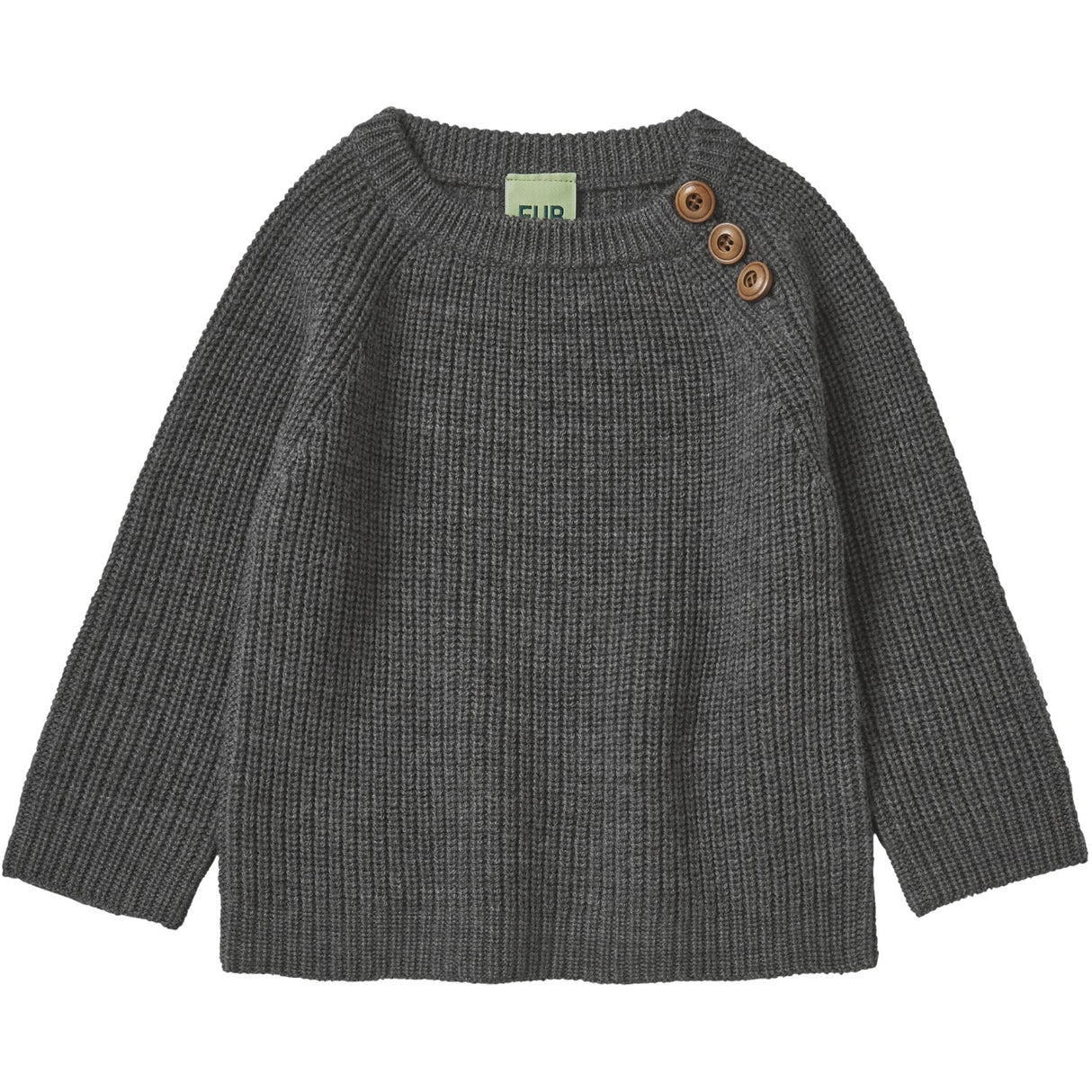 FUB Grey Melange Baby Rib Sweater