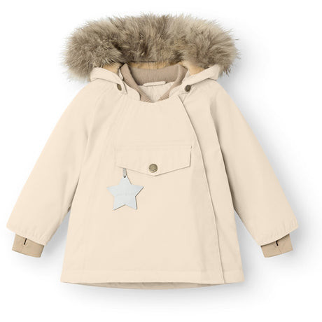 Mini A ture Angora cream Wang Fleece Winter jacket w. Fur