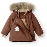 Mini A ture Rootbeer brown Wang Fleece Winter jacket w. Fur