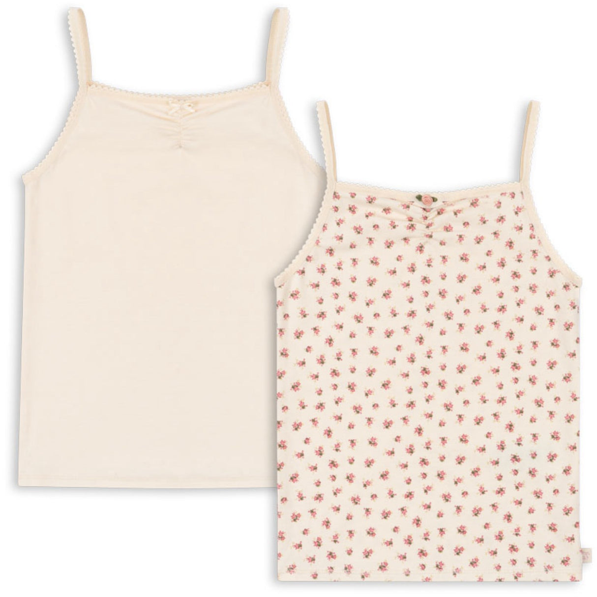 Konges Sløjd Buttercream/Bloomie Basic 2 Pack Strap Top Gots