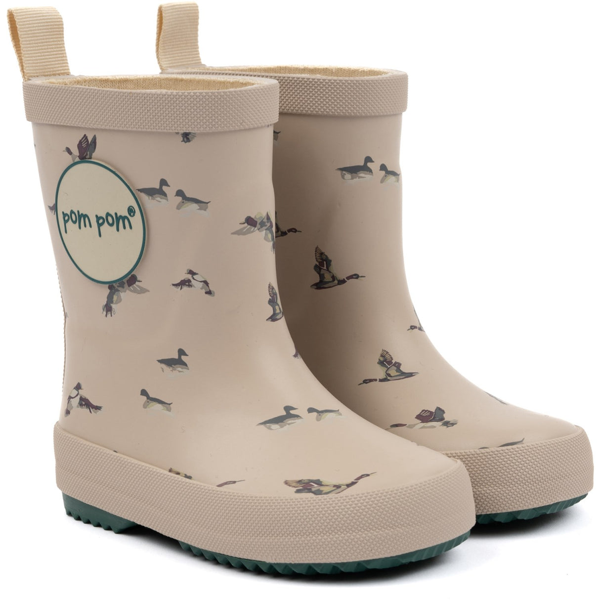 Pom Pom Duck/Emerald Green Wellies AOP