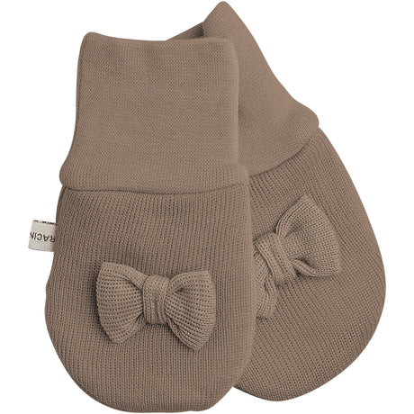 Racing Kids Brown Birch Bark Baby Mittens Med Bow