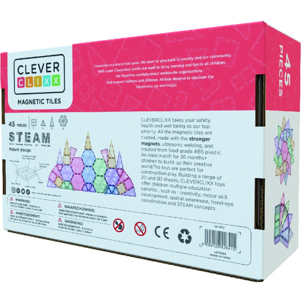 Cleverclixx Pastel  Geo Pack Pastel 45 pieces