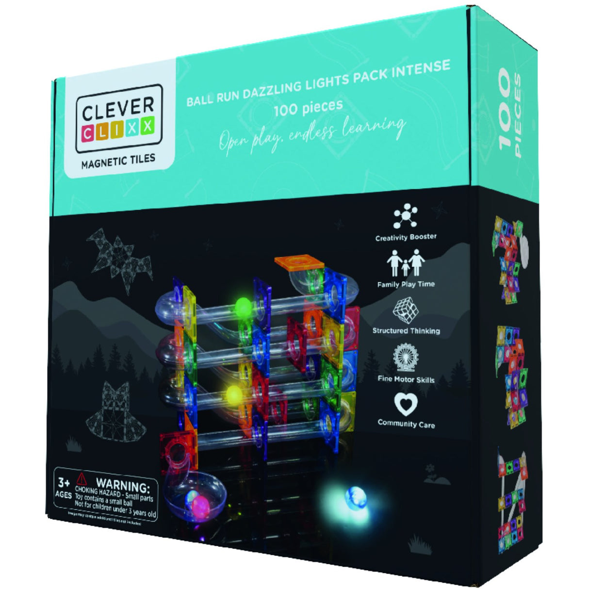 Cleverclixx Intense  Ball Run Dazzling Lights Pack Intense 100 pieces