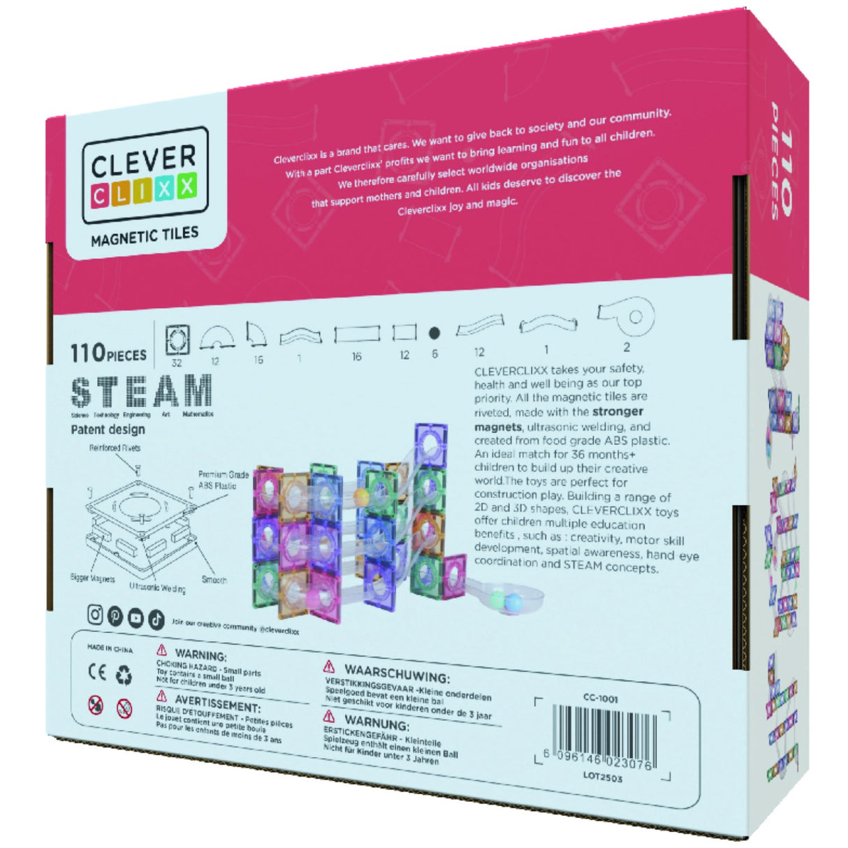 Cleverclixx Pastel Ball Run Clever Pack Pastel 110 pieces