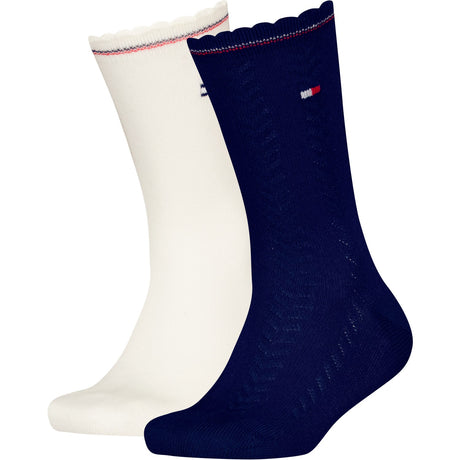 Tommy Hilfiger Navy Kids Socks 2-pack 3D Cable