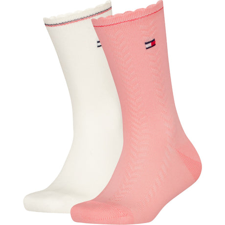 Tommy Hilfiger Soft Pink Kids Socks 2-pack 3D Cable