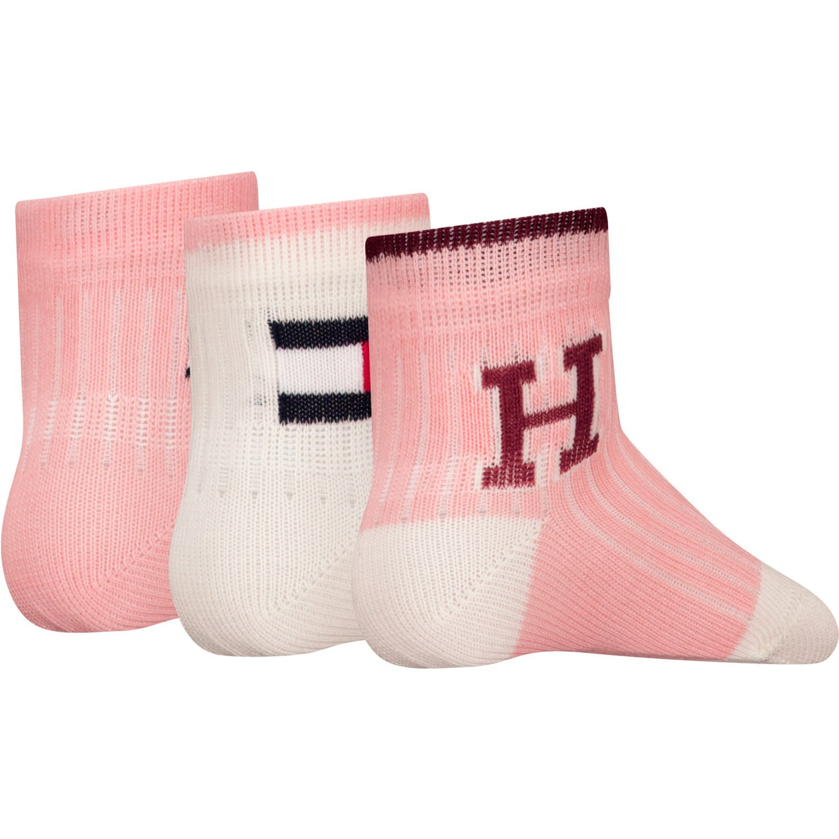 Tommy Hilfiger Soft Pink Baby Socks 3-pack Iconic Giftbox