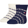 Tommy Hilfiger Navy Baby Socks 2-pack Breton Stripe