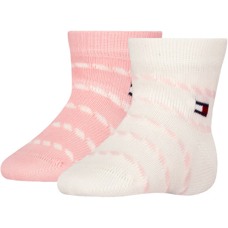 Tommy Hilfiger Soft Pink Baby Socks 2-pack Breton Stripe