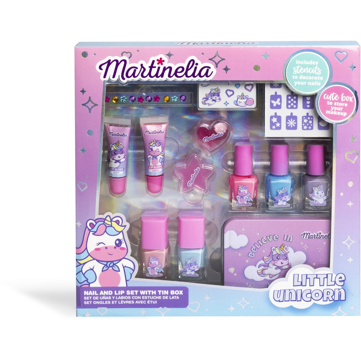 Martinelia Little Unicorn, Nail & Lip Set With Tinbox