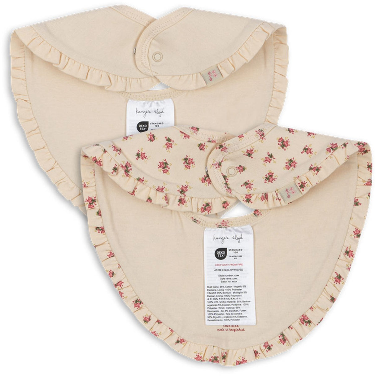 Konges Sløjd Buttercream/Bloomie Basic 2 Pack Frill Bib