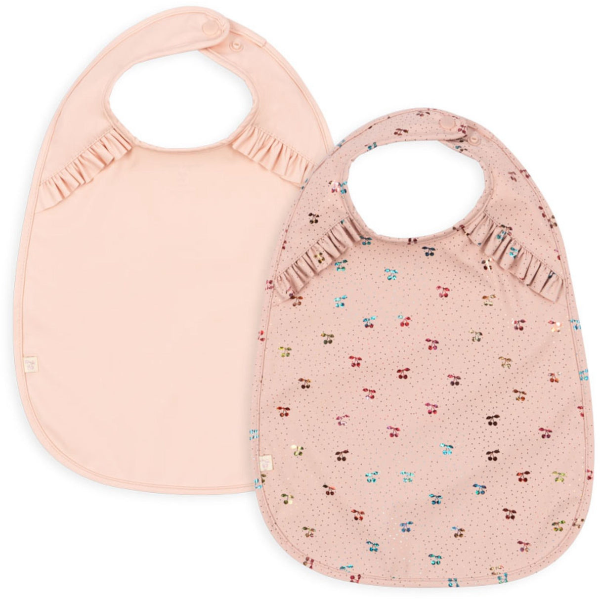 Konges Sløjd Fairy Cherry/Cameo Rose 2 Pack Dinner Bib With Frill