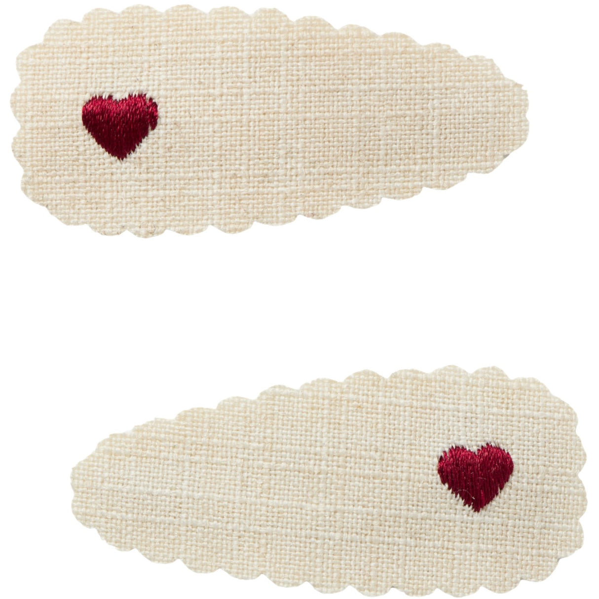 Lil'Atelier Turtledove Heart In Sand Collar Olala Hair Clips 2-pack