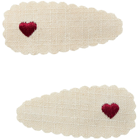 Lil'Atelier Turtledove Heart In Sand Collar Olala Hair Clips 2-pack