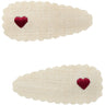 Lil'Atelier Turtledove Heart In Sand Collar Olala Hair Clips 2-pack