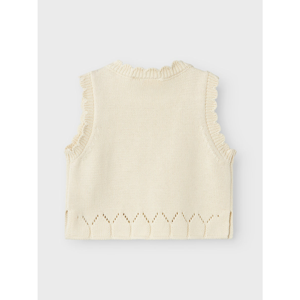 Lil'Atelier Turtledove Ramla Loose Short Knit Vest