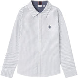 Name It Bright White Thin Stripe - Flint Stone Rekid Shirt